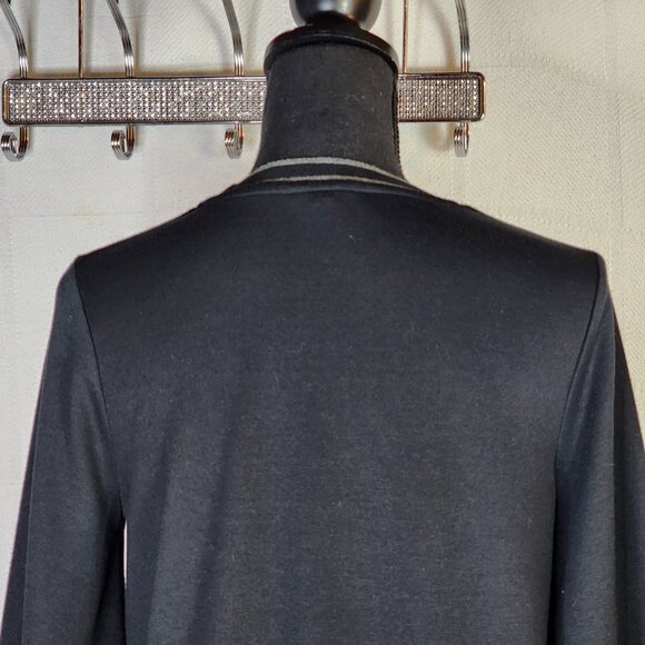 Banana Republic Black Grey Crew Neck 3/4 Sleeve Litwt Poly Rayon Span Top Size S - Picture 11 of 16